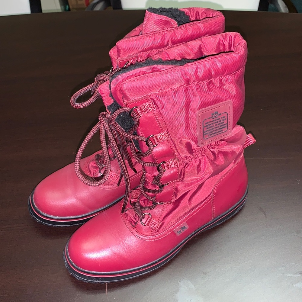Coach Winter Boots - leather and nylon (waterproof) -size 8.5